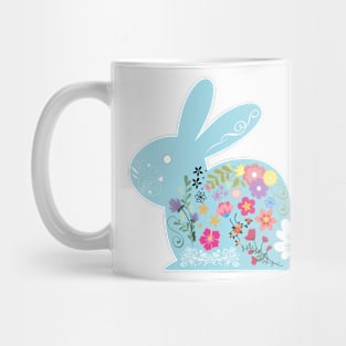 Floral blue rabbit Mug